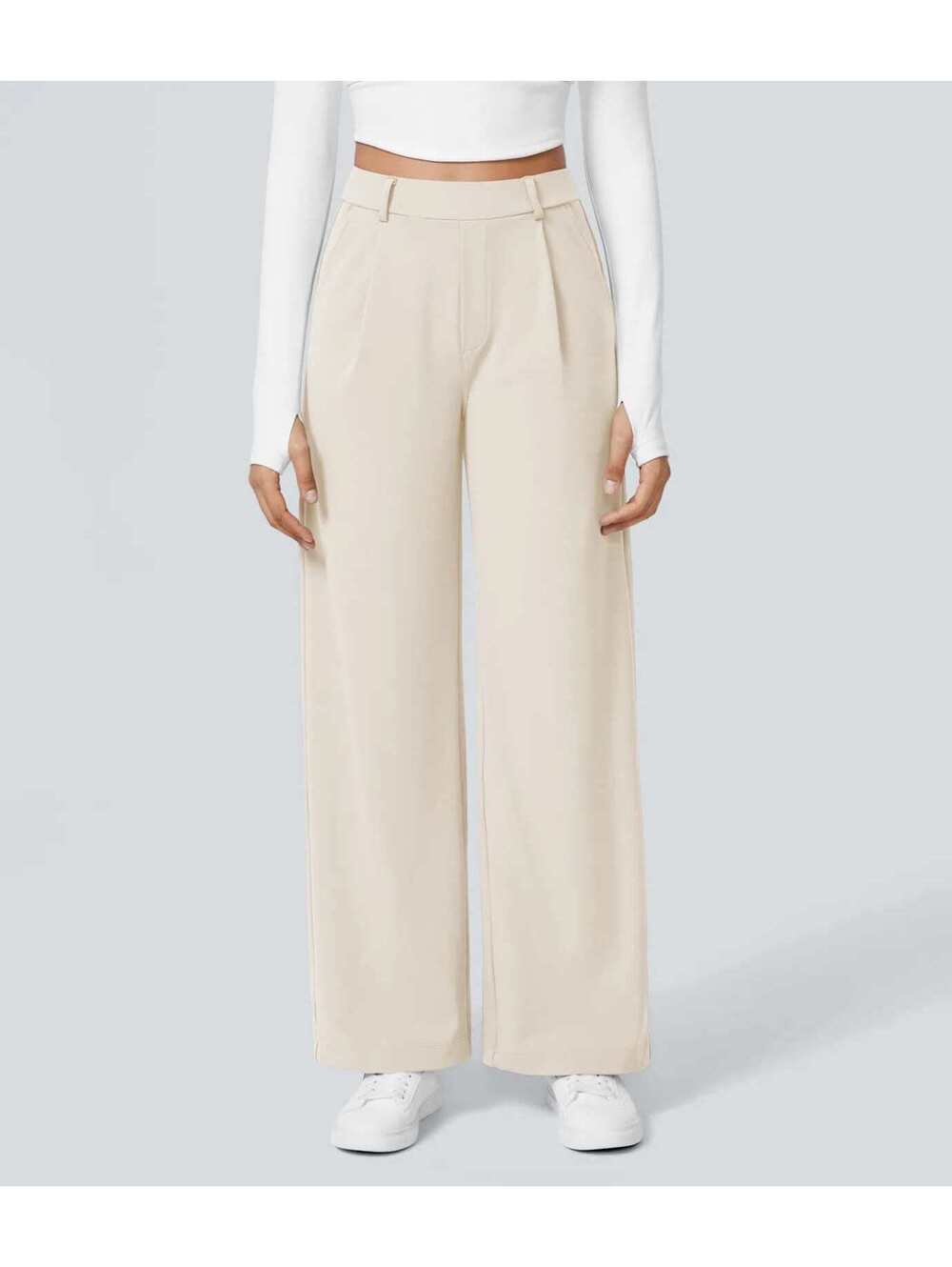HALARA DayStretch High Waisted Pocket Straight Leg Work Pants- Size M Reg
